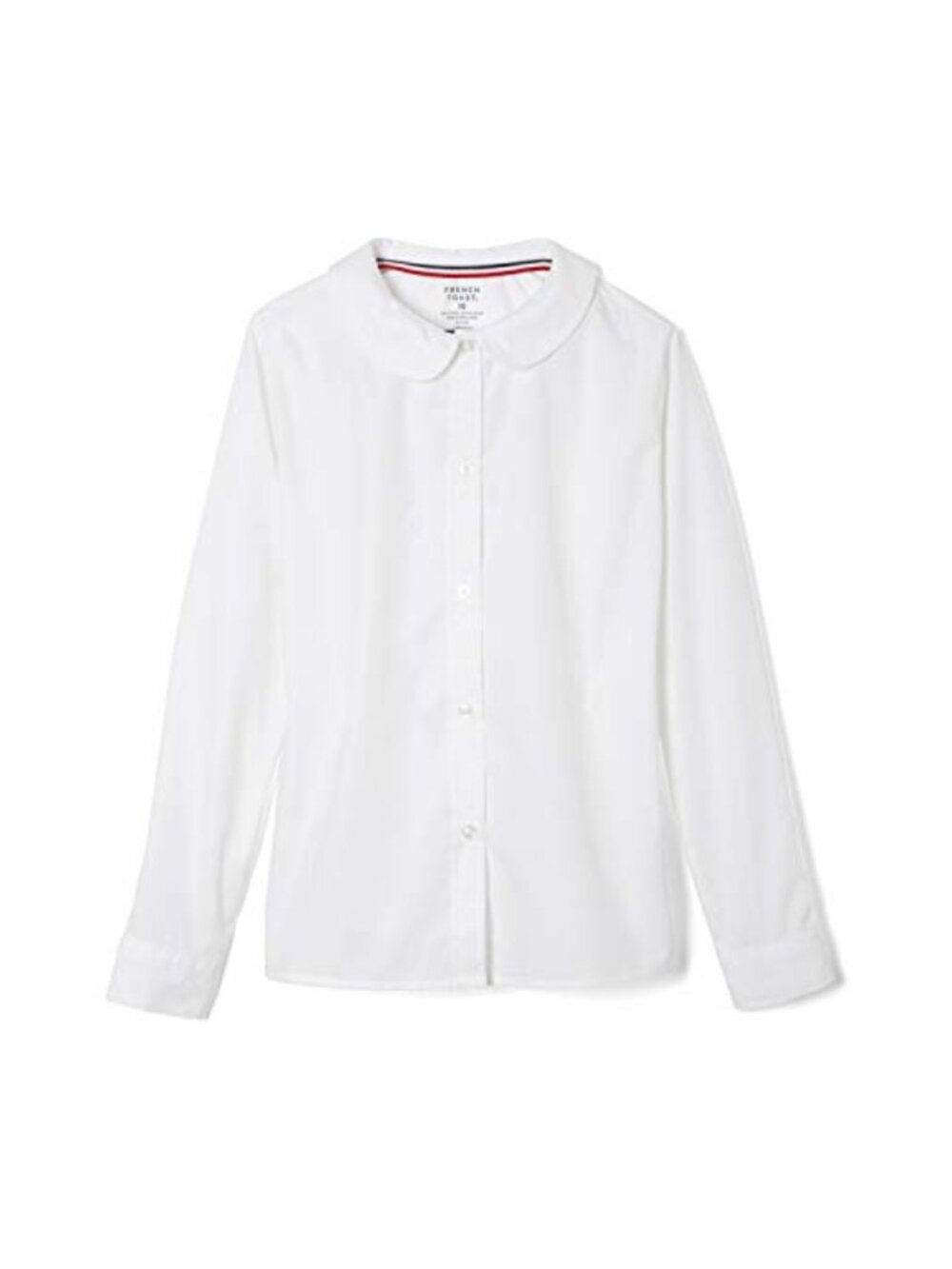 Girls Fitted Long Sleeve Peter Pan Collar Blouse Uniform Button Down Shirt